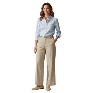 ANN TAYLOR Dress Pants Trousers Modern Preppy‎ Chic in Light Khaki Size 4